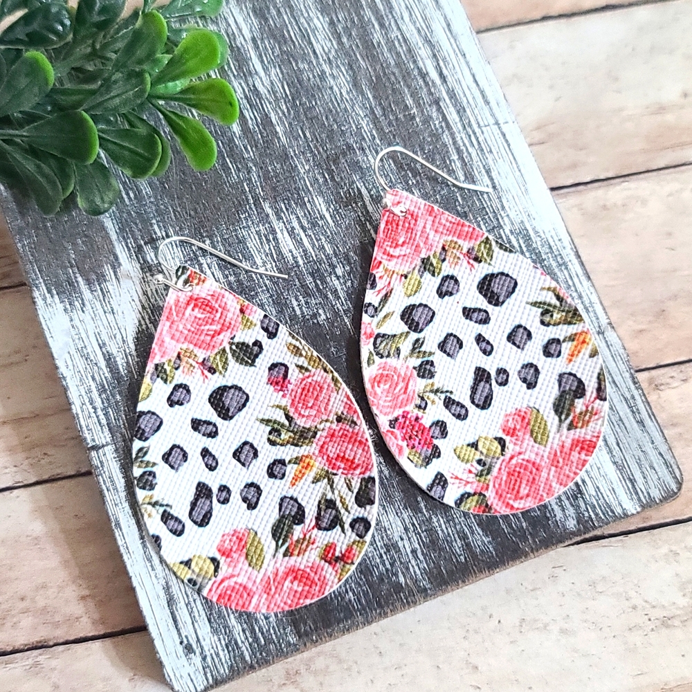 Animal Print Pink Rose earrings